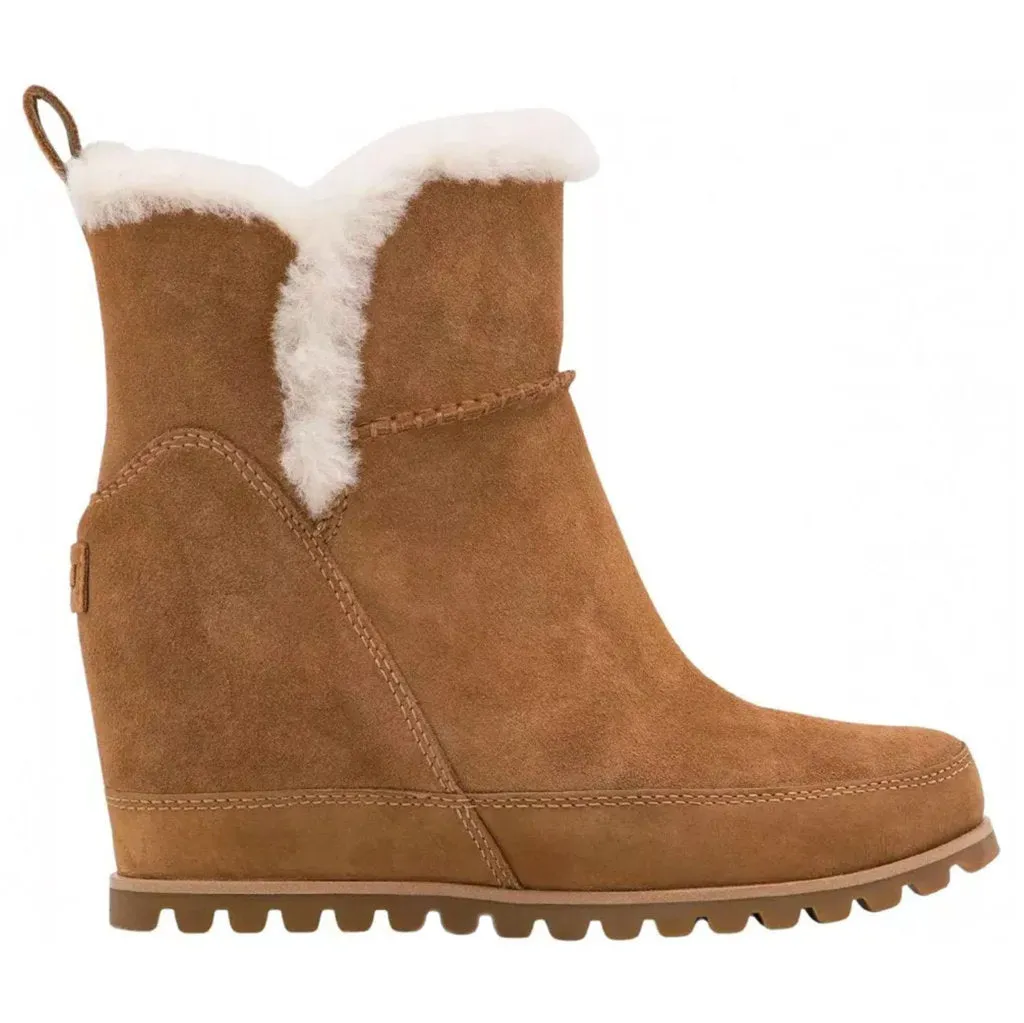 Ugg Malvella Waterproof Suede Sheepskin Leather Women's Wedge Heel Boots