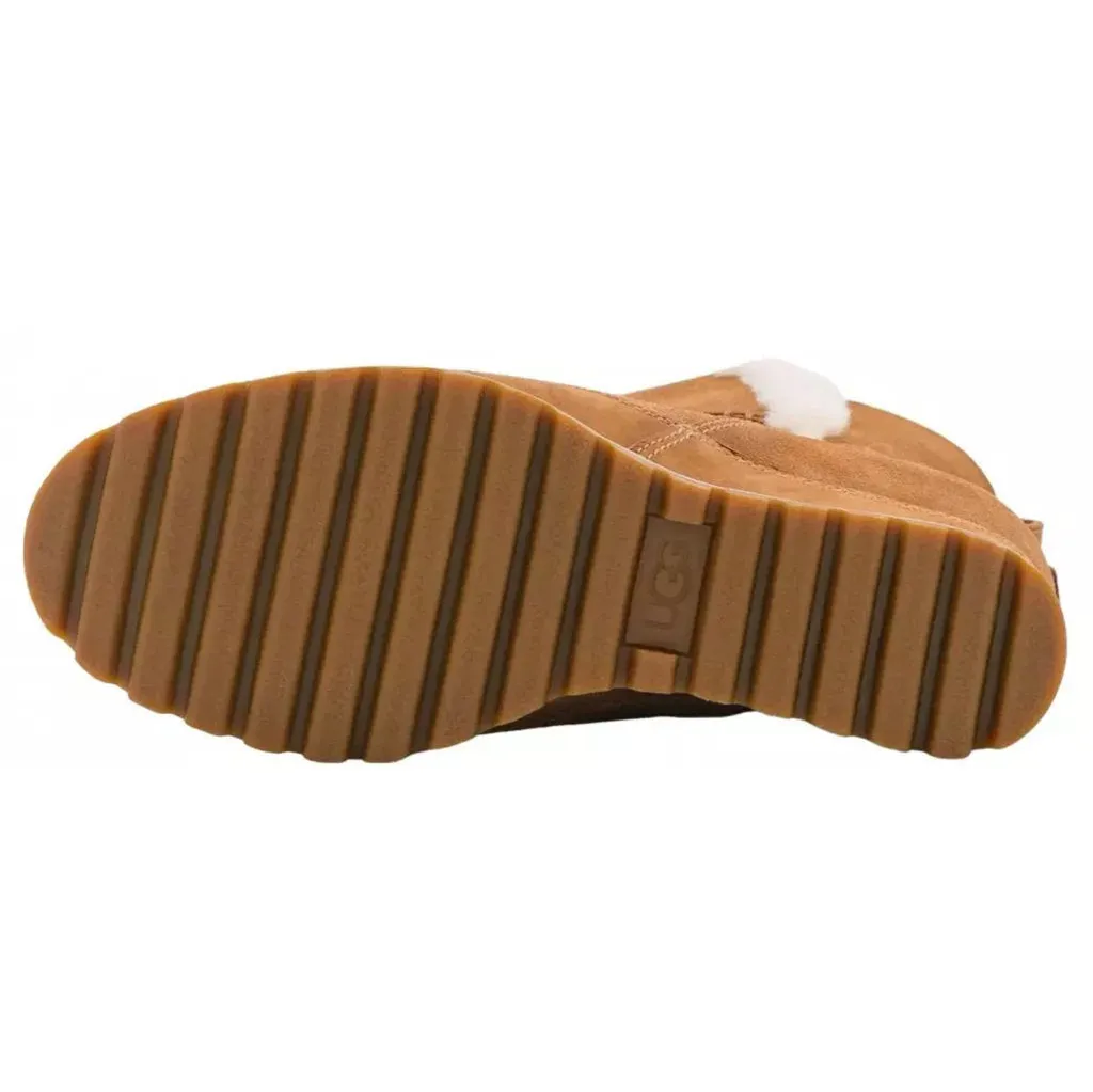 Ugg Malvella Waterproof Suede Sheepskin Leather Women's Wedge Heel Boots