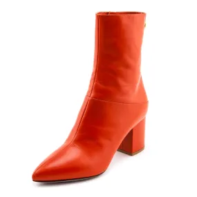 Valentino Orange Leather Ringstud Ankle Boots Size US 6 | EU 36