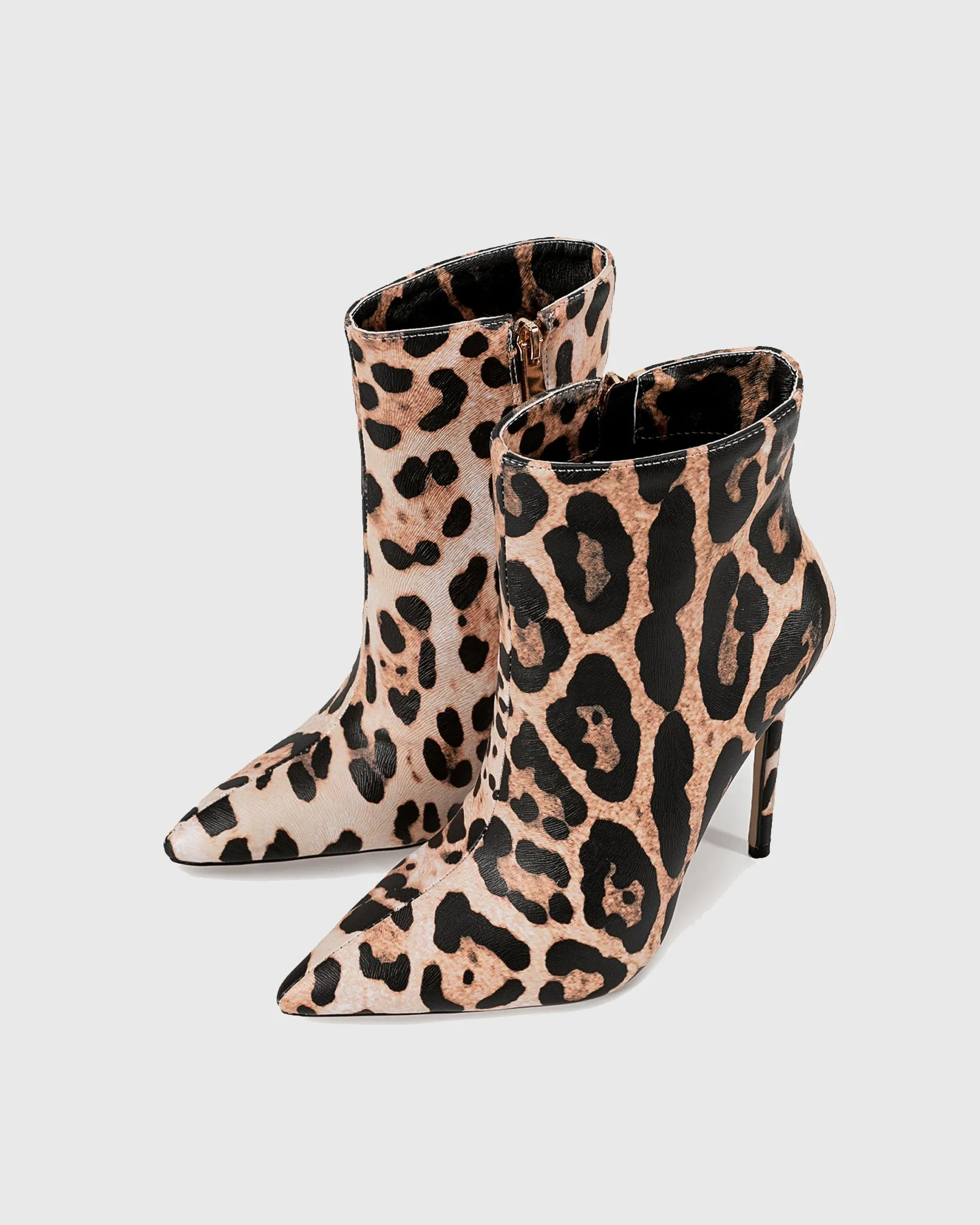 Varana Leopard Print Ankle Boots In Brown