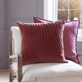 Waterfall Embroidered Feather Cushion Persimmon