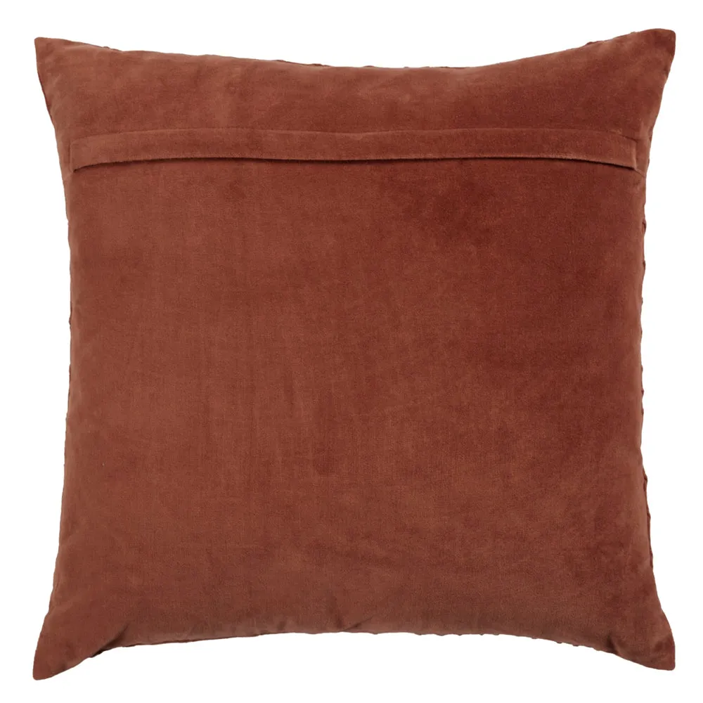 Waterfall Embroidered Feather Cushion Persimmon