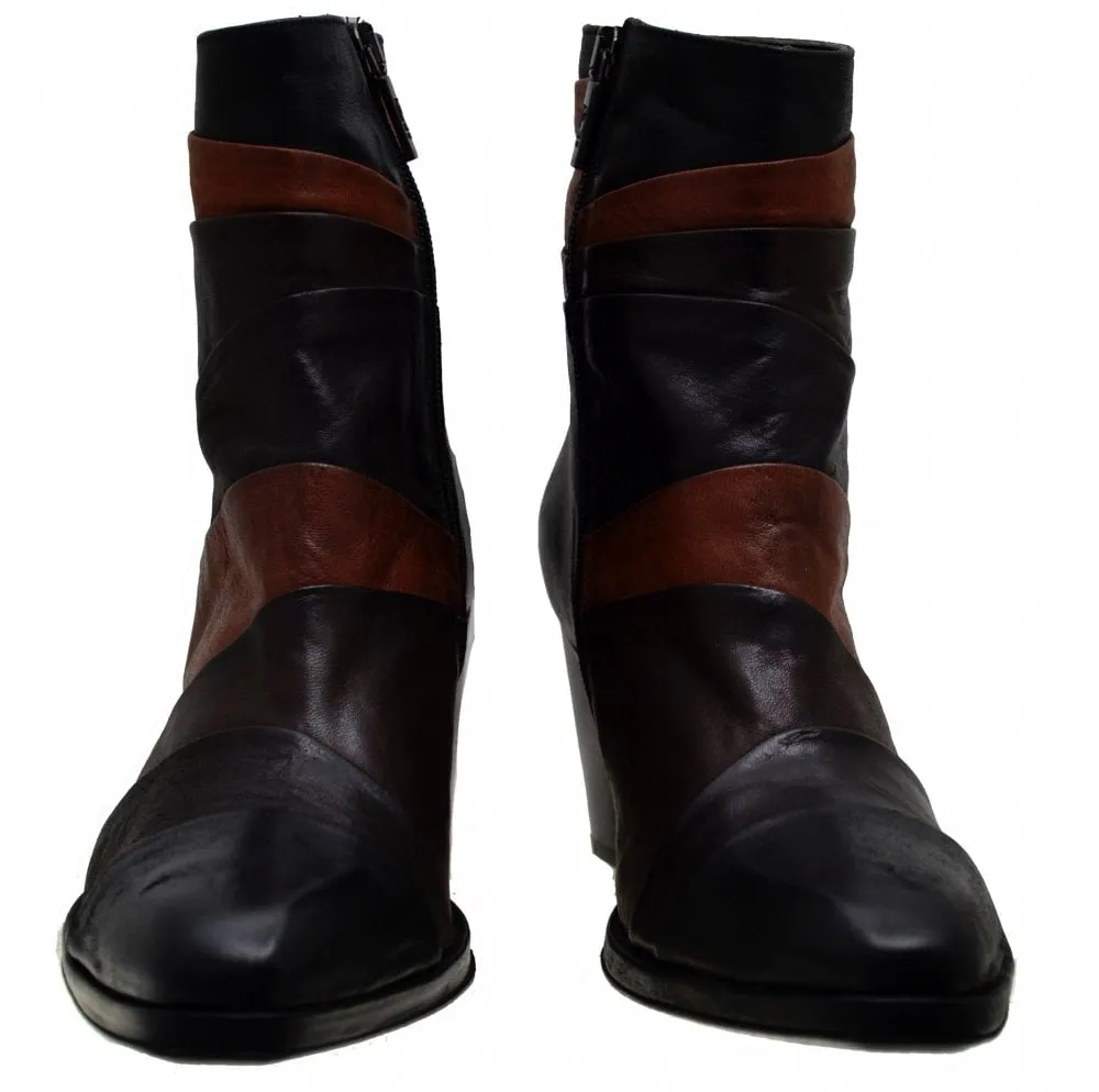 Women's Italian Shoes Jo Ghost 3864 Brown Leather Formal Boots available sizes 36 38