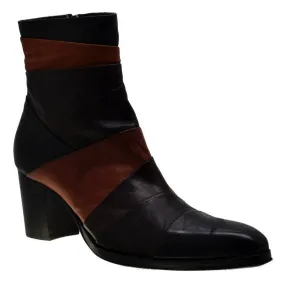 Women's Italian Shoes Jo Ghost 3864 Brown Leather Formal Boots available sizes 36 38