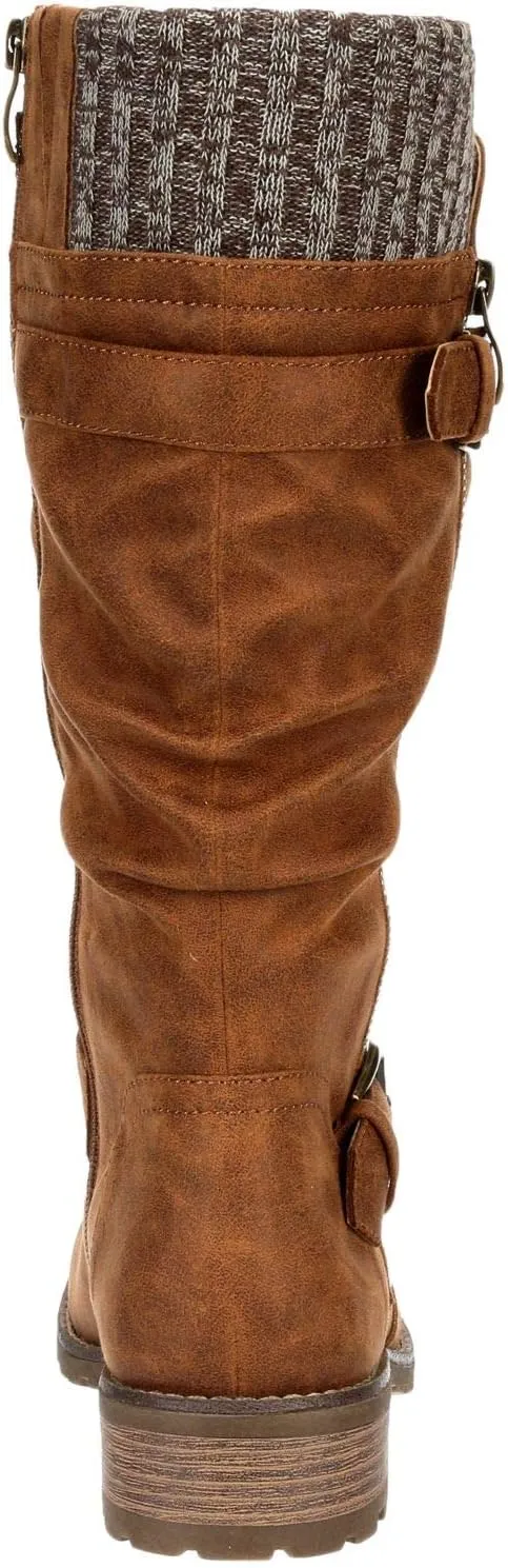 XAPPEAL Chelsey - Women's Tall Knee High Fashion Riding Boots with Buckle Accent